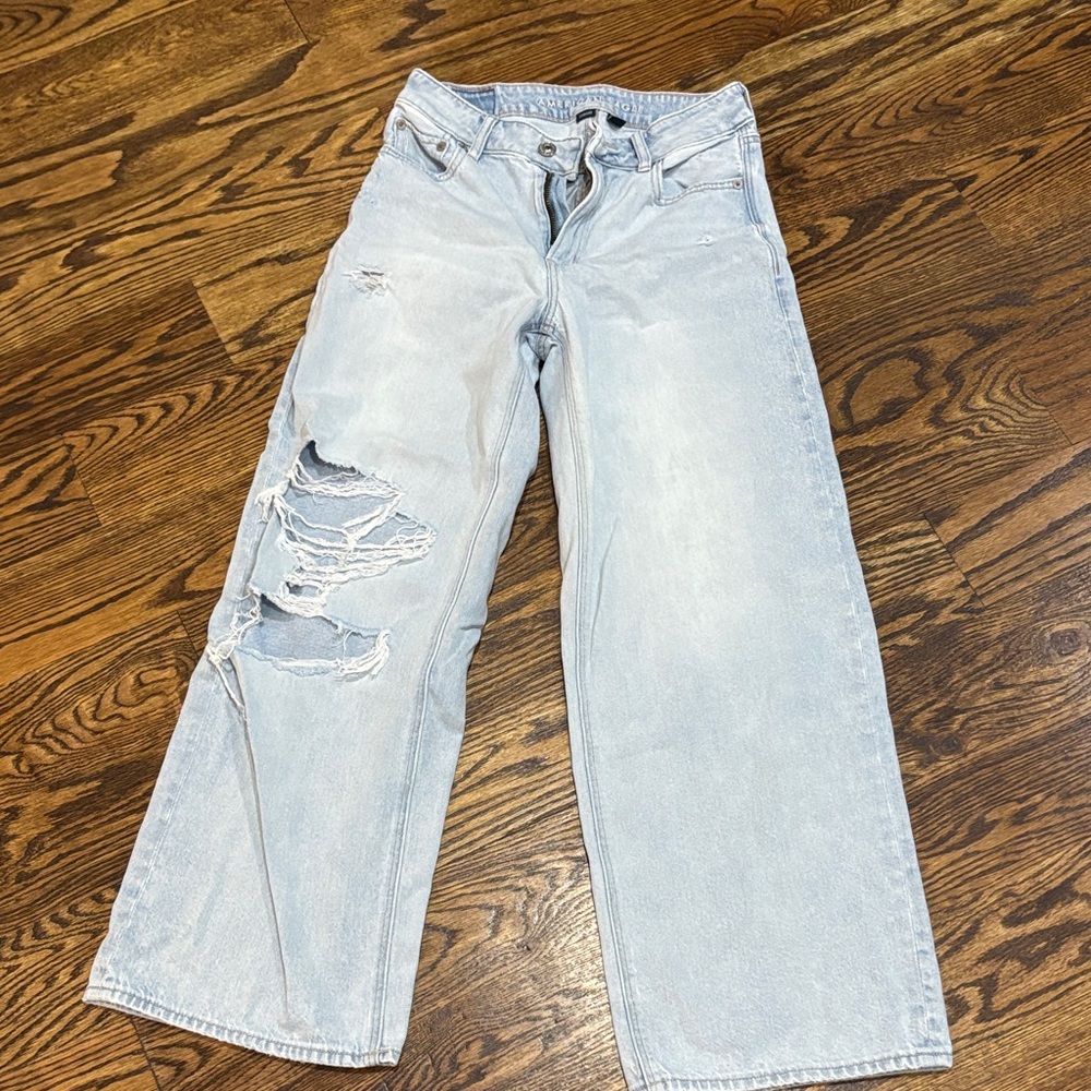 American Eagle Outfitters Light Blue Straight Leg Jeans
